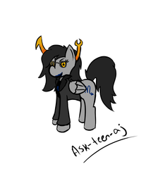 Size: 1000x1080 | Tagged: safe, artist:ask-teen-aj, spitfire, pegasus, pony, g4, 30 minute art challenge, costume, female, homestuck, mare, ponified, simple background, solo, vriska serket, white background