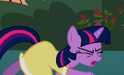 Size: 664x405 | Tagged: safe, screencap, twilight sparkle, pony, unicorn, g4, sweet and elite, adorkable, animated, birthday dress, clothes, cute, dancing, do the sparkle, dork, dress, female, solo, tongue out