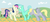 Size: 1125x500 | Tagged: safe, artist:equinox23, bon bon, derpy hooves, lyra heartstrings, sweetie drops, earth pony, pegasus, pony, unicorn, g4, bench, blushing, butt, derpy the shipper, eyes closed, female, forced kiss, forced lesbian, kiss on the lips, kissing, lesbian, mare, now kiss, outdoors, plot, push, pushing, rump push, ship:lyrabon, shipper on deck, shipping, surprise kiss, surprised, trio, trio female