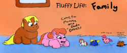 Size: 854x359 | Tagged: safe, artist:mr tiggly the wiggly walnut, pinkie pie, fluffy pony, g4, family, fluffy family, fluffy pony foals, fluffy pony mother, pinkiefluff