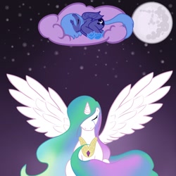 Size: 1280x1280 | Tagged: safe, artist:gin sanada, princess celestia, princess luna, g4