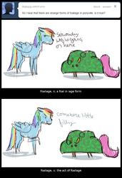 Size: 793x1159 | Tagged: safe, artist:feathersandink, rainbow dash, scootaloo, g4, ask, bush, comic, disguise, that scootaloo, tumblr