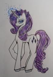 Size: 571x823 | Tagged: safe, artist:anakichi, rarity, pony, g4, solo, traditional art, unshorn fetlocks