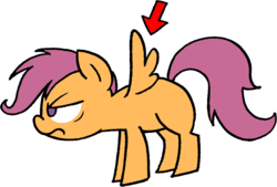 Size: 1187x804 | Tagged: safe, artist:strangiesleepy, scootaloo, g4, scootaloo can't fly