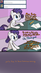 Size: 1000x1795 | Tagged: safe, artist:waywardtrail, artist:zestyoranges, rarity, ask ecstatic rarity, g4, ask, tumblr