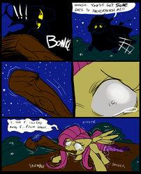 Size: 827x1025 | Tagged: safe, artist:metal-kitty, fluttershy, twilight sparkle, oc, comic:mlp project, g4, comic, crying, hitting, shaking, wide eyes