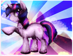 Size: 775x595 | Tagged: safe, artist:si1vr, twilight sparkle, pony, g4, female, fluffy, looking at you, raised hoof, smiling, solo, unshorn fetlocks