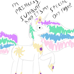 Size: 1000x1000 | Tagged: artist needed, safe, princess celestia, pony, g4, butts, female, mare, quality, solo, wingless