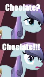 Size: 348x600 | Tagged: safe, edit, edited screencap, screencap, sapphire joy, crystal pony, pony, g4, season 3, the crystal empire, chocolate, chocolate with nuts, cropped, female, image macro, misspelling, solo, spongebob squarepants