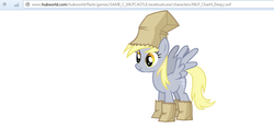 Size: 842x394 | Tagged: safe, derpy hooves, g4, hubworld, nightmare night, paper bag wizard, text