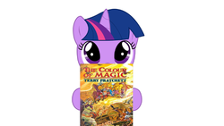Size: 1706x960 | Tagged: safe, twilight sparkle, g4, book, discworld, filly, filly twilight sparkle, meme, the colour of magic