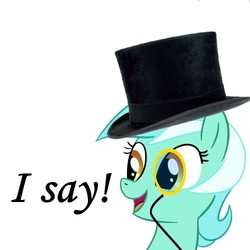 Size: 500x500 | Tagged: safe, lyra heartstrings, g4, dapper, hat, monocle, top hat