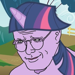 Size: 890x890 | Tagged: safe, twilight sparkle, g4, costanza face, george costanza, glasses, op is a duck, op is trying to start shit