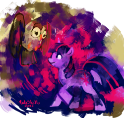 Size: 1000x950 | Tagged: safe, artist:cuteskitty, owlowiscious, twilight sparkle, g4