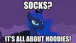 Size: 625x351 | Tagged: safe, princess luna, alicorn, pony, g4, clothes, hoodie, image macro