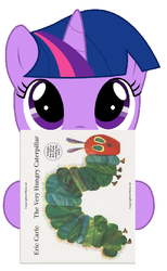 Size: 382x620 | Tagged: safe, twilight sparkle, g4, book, filly, read, the very hungry caterpillar