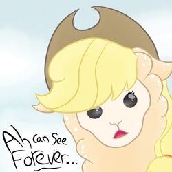 Size: 1000x1000 | Tagged: safe, applejack, alpaca, g4, alpacafied, ask, i can see forever, my little alpaca, species swap