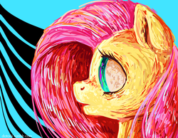 Size: 900x700 | Tagged: safe, artist:dotoriii, fluttershy, pegasus, pony, g4, abstract, bust, female, mare, portrait, solo