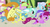 Size: 999x537 | Tagged: safe, screencap, amethyst star, berry punch, berryshine, carrot top, daisy, diamond mint, flower wishes, golden harvest, lemon hearts, lyra heartstrings, shoeshine, sparkler, earth pony, pony, unicorn, g4, season 1, the ticket master, animation error, background pony, eyes closed, female, mare, stampede