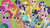 Size: 1280x720 | Tagged: safe, screencap, applejack, berry punch, berryshine, cherry berry, daisy, dizzy twister, flower wishes, fluttershy, lemon hearts, neon lights, orange swirl, pinkie pie, rarity, rising star, sassaflash, spring melody, sprinkle medley, tornado bolt, twilight sparkle, twinkleshine, warm front, earth pony, pegasus, pony, unicorn, g4, season 2, the mysterious mare do well, animation error, crowd, female, male, mare, stallion, unicorn twilight