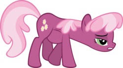 Size: 1024x570 | Tagged: safe, artist:mysteriouskaos, cheerilee, earth pony, pony, g4, belly, chubby, female, mare, simple background, solo, stuffed, transparent background