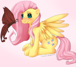 Size: 900x794 | Tagged: safe, artist:justicebustedus, fluttershy, butterfly, g4