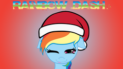 Size: 1280x720 | Tagged: safe, artist:officialfayde2012, rainbow dash, g4, christmas, hat, santa hat