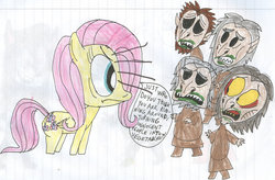 Size: 900x591 | Tagged: safe, artist:sithvampiremaster27, fluttershy, g4, crossover, the stare, troll 2