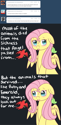 Size: 1200x2468 | Tagged: safe, artist:darkaiya, fluttershy, bird, ask sombershy, g4, ask, tumblr