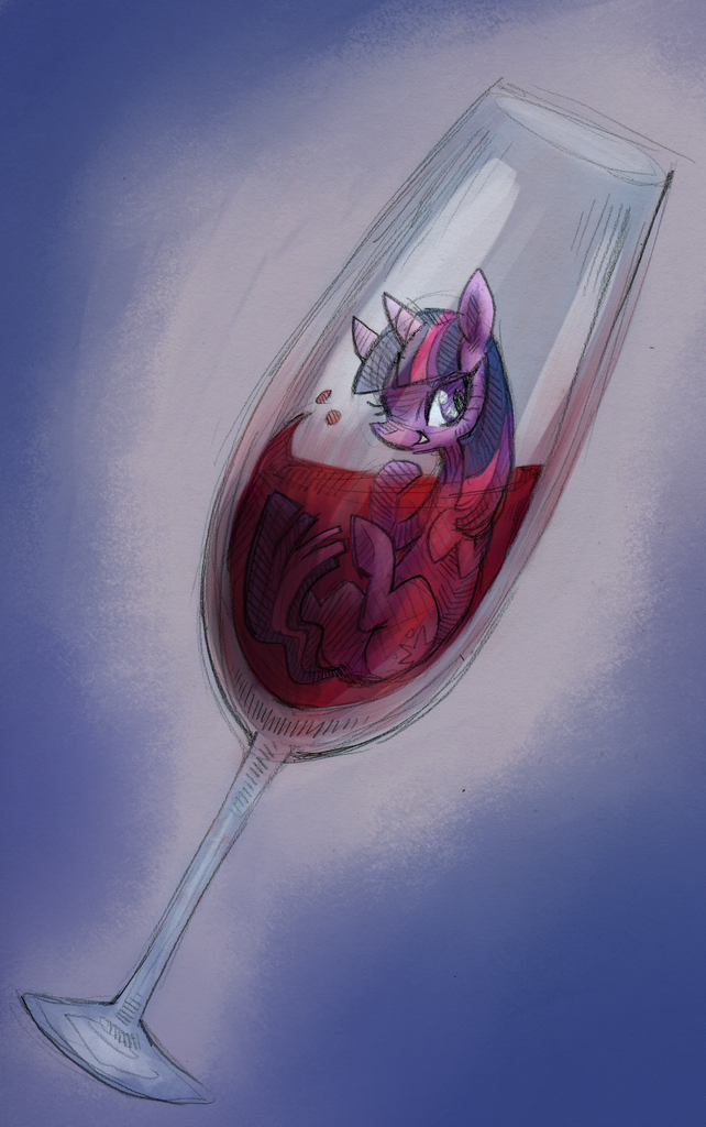 #111689 - safe, artist:purplekecleon, twilight sparkle, pony, alcohol