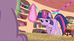 Size: 1280x719 | Tagged: safe, screencap, spike, twilight sparkle, g4, out of context, rapeface