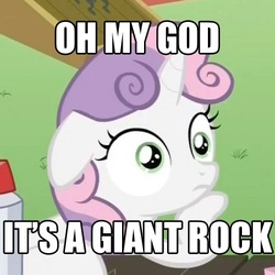 Size: 500x500 | Tagged: safe, edit, edited screencap, screencap, sweetie belle, g4, my little pony: friendship is magic, ponyville confidential, meme, sudden clarity sweetie belle, yu-gi-oh! abridged, yugioh abridged