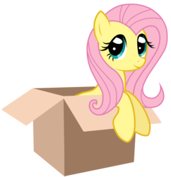 Size: 4843x5000 | Tagged: safe, artist:jennieoo, fluttershy, pegasus, pony, g4, absurd resolution, box, cute, female, flutterbox, mare, pony in a box, show accurate, shyabetes, simple background, solo, transparent background, vector