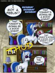 Size: 900x1200 | Tagged: safe, artist:hewhoerasesmost, dj pon-3, vinyl scratch, g4, comic, symponya