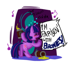 Size: 4800x4800 | Tagged: safe, artist:fauxsquared, twilight sparkle, pony, unicorn, g4, absurd resolution, blushing, brony, butt, cider, dancing, drunk, drunk twilight, female, mare, party, plot, solo, unicorn twilight