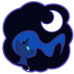 Size: 2500x2500 | Tagged: safe, artist:thedeseasedcow, princess luna, pony, g4, female, high res, moon, night, simple background, solo, transparent background