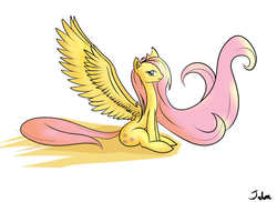Size: 800x582 | Tagged: safe, artist:jalm, fluttershy, g4, large wings, wings