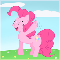 Size: 900x888 | Tagged: safe, artist:blitzkatze, pinkie pie, earth pony, pony, g4, female, solo, waving