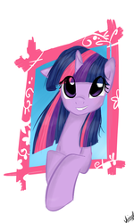 Size: 600x1000 | Tagged: safe, artist:marisalle, twilight sparkle, pony, g4, bust, female, looking at you, solo