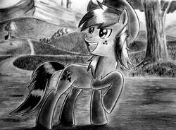 Size: 2048x1506 | Tagged: artist needed, safe, oc, oc only, earth pony, pony, male, monochrome, solo, stallion, tree