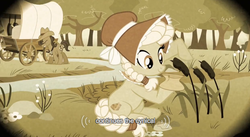 Size: 623x342 | Tagged: safe, screencap, granny smith, prairie tune, earth pony, pony, family appreciation day, g4, female, male, mare, stallion, young granny smith, youtube caption