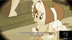 Size: 636x353 | Tagged: safe, screencap, granny smith, earth pony, pony, family appreciation day, g4, my little pony: friendship is magic, female, mare, solo, young granny smith, youtube caption