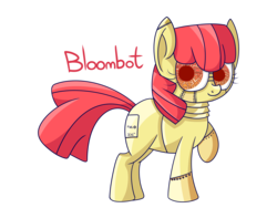 Size: 8000x6000 | Tagged: safe, artist:extradan, artist:extrart, apple bloom, robot, g4, absurd resolution, female, filly, foal, simple background, solo, transparent background