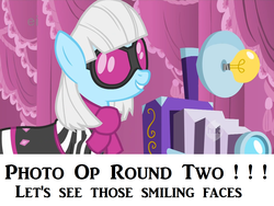 Size: 1680x1264 | Tagged: safe, edit, edited screencap, screencap, photo finish, earth pony, pony, g4, female, mare, smiling, solo