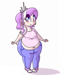 Size: 829x967 | Tagged: safe, artist:secretgoombaman12345, diamond tiara, human, ask chubby diamond, g4, ask, belly, belly button, fat, humanized, muffin top, solo, tumblr