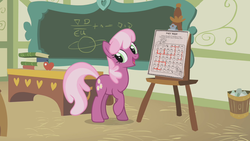 Size: 1280x720 | Tagged: safe, cheerilee, earth pony, pony, g4, cheerilee's clipboard meme, exploitable meme, female, maze, meme, ponyville schoolhouse, solo