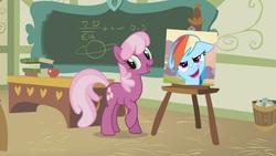 Size: 1018x574 | Tagged: safe, cheerilee, rainbow dash, g4, cheerilee's clipboard meme, exploitable meme, meme, ponyville schoolhouse