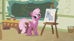 Size: 1066x598 | Tagged: safe, cheerilee, rainbow dash, g4, cheerilee's clipboard meme, exploitable meme, glitter, meme, ponyville schoolhouse