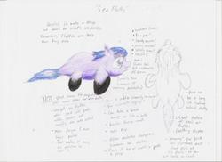 Size: 3507x2550 | Tagged: safe, fluffy pony, sea pony, concept art, fluffy pony original art, sea fluffies