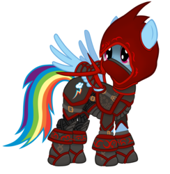 Size: 2000x2053 | Tagged: safe, artist:starbolt-81, rainbow dash, pegasus, pony, g4, bloodfang armor, crossover, female, hilarious in hindsight, mare, simple background, solo, transparent background, warcraft, world of warcraft